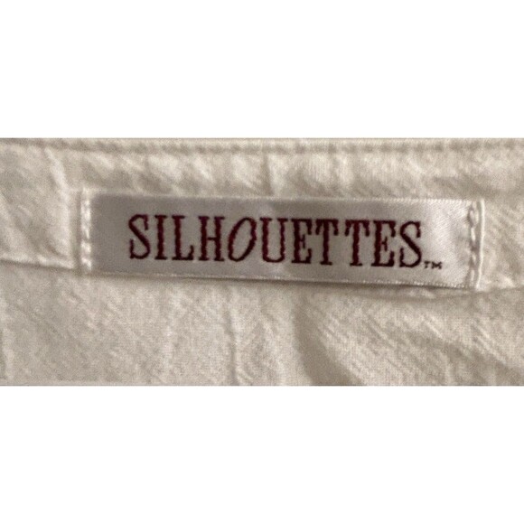 VTG Silhouettes White 100% Cotton Gauze Top W/ Brown Buttons 1X Boho Y2K 90’s - Picture 5 of 5